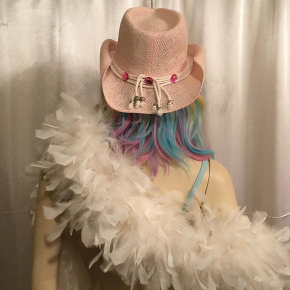 ADORABLE vintage cotton candy pink cowboy hat with hello kitty and crystals! - Picture 6 of 10